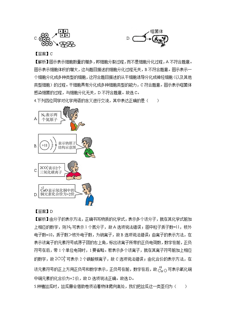2024-2025学年浙江省台州市玉环市七年级下学期6月期末 科学试卷(解析版)第2页