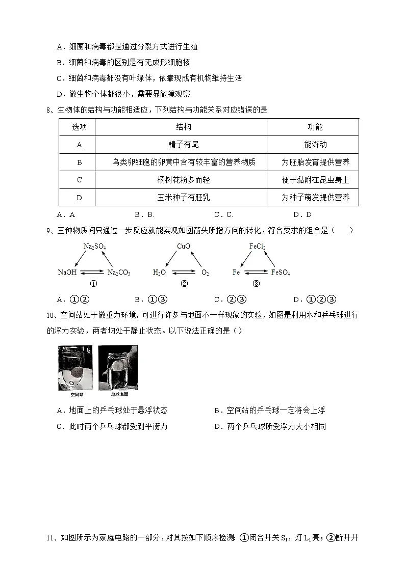 【中考必刷卷】2026年中考科学模拟试卷04(学生版)第3页