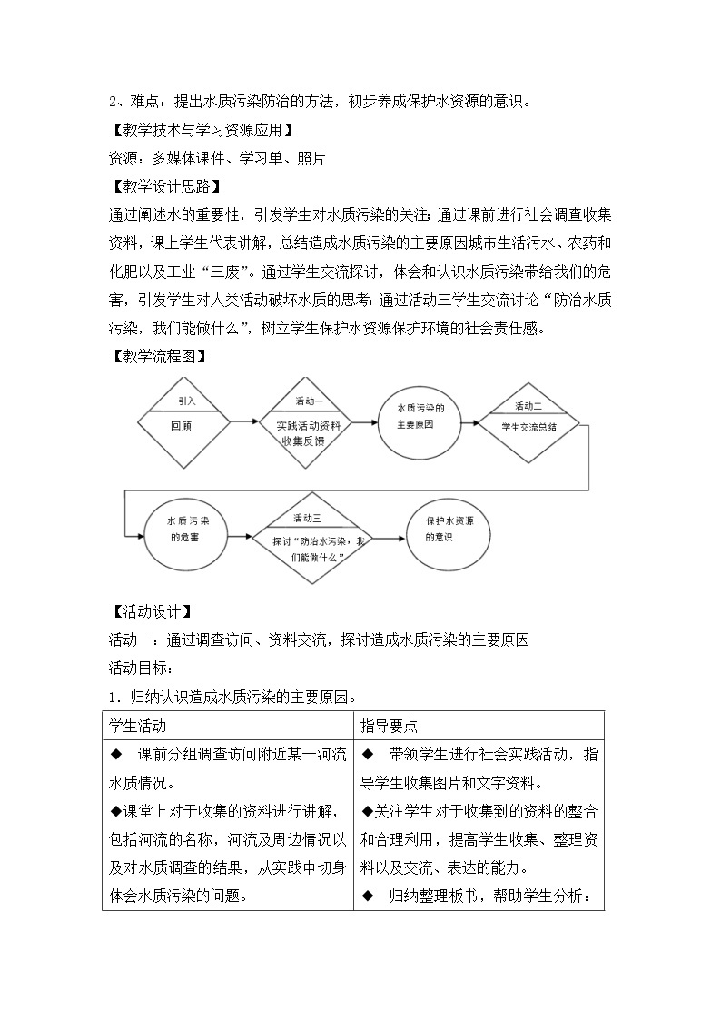 6.4 保护水资源（水质污染的原因、危害及防治）教案02