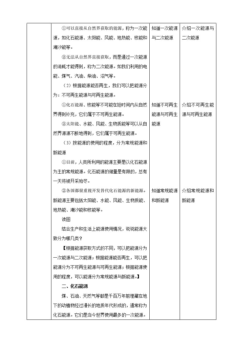 浙教版九年科學下冊第4章第2節(jié)能源及其利用(教案) 第2頁