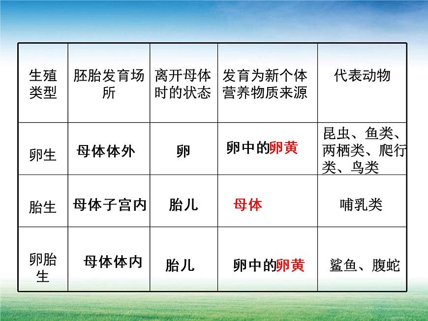 2020—2021學(xué)年華東師大版七年級科學(xué)下冊 第六章 動物和人的生殖與發(fā)育復(fù)習(xí)第4頁