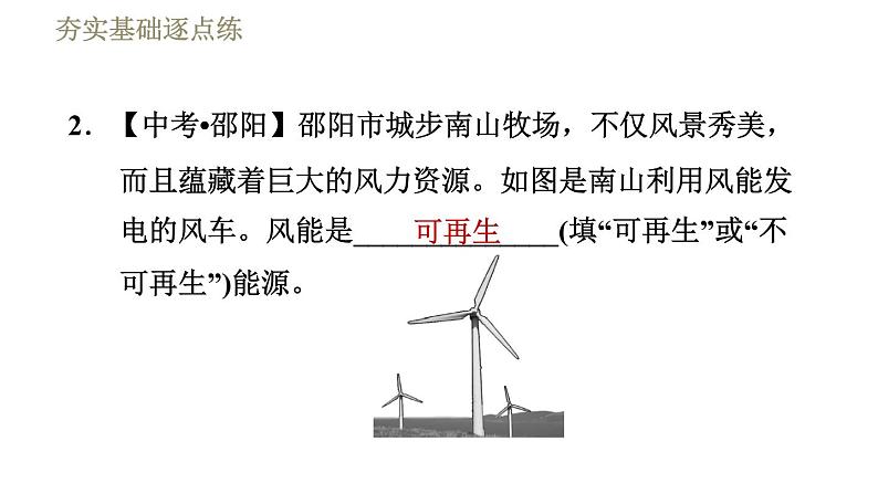 教科版九年级全一册物理习题课件 第十一章 11.3能 源05