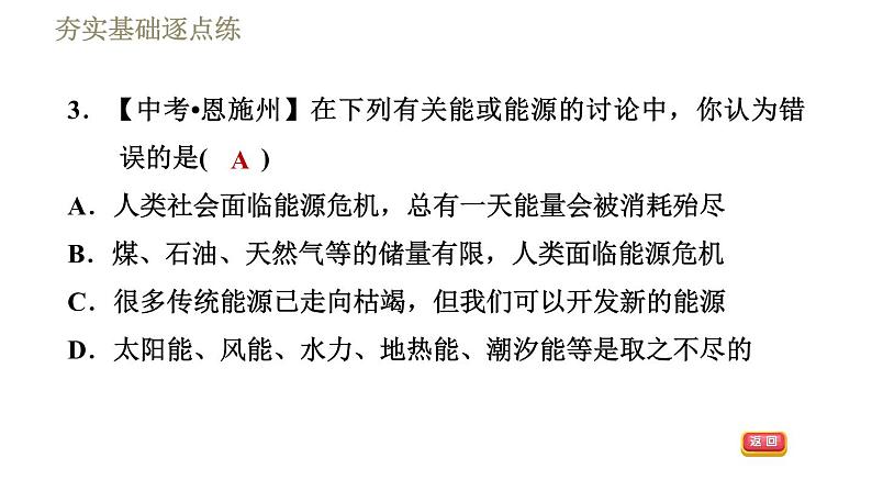 教科版九年级全一册物理习题课件 第十一章 11.3能 源07