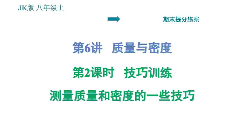 教科版八年级上册物理 期末提分练案 习题课件01