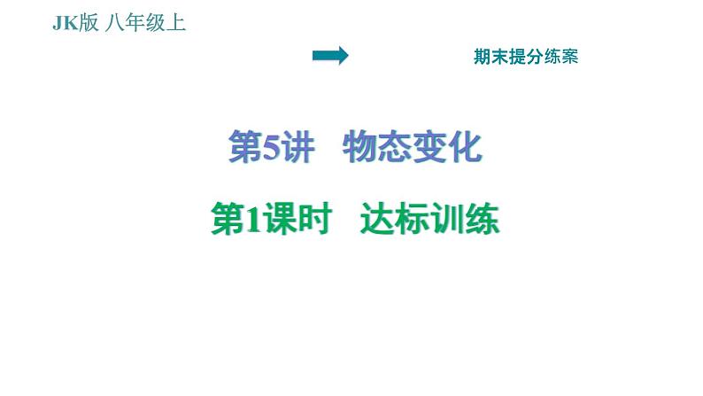 教科版八年级上册物理 期末提分练案 习题课件01