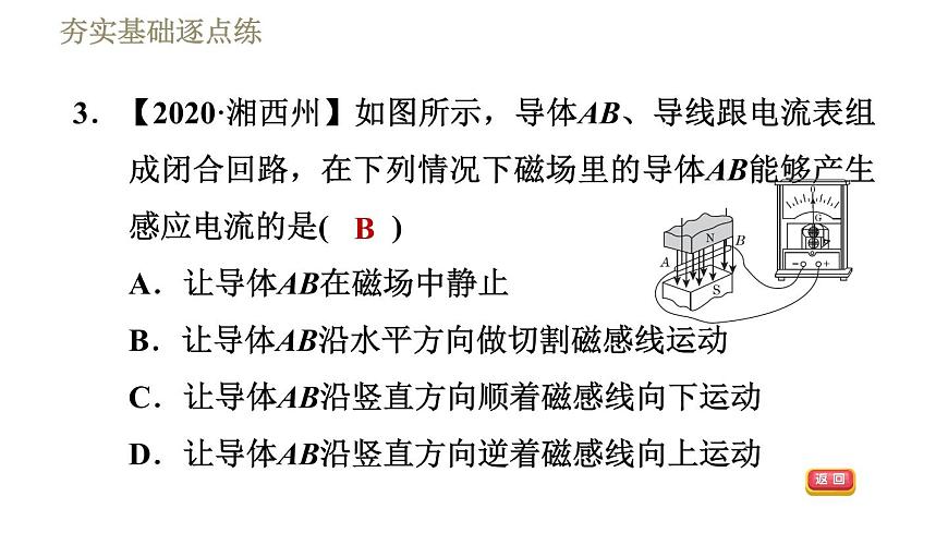教科版九年級全一冊物理習題課件 第八章 8.1電磁感應現(xiàn)象第6頁