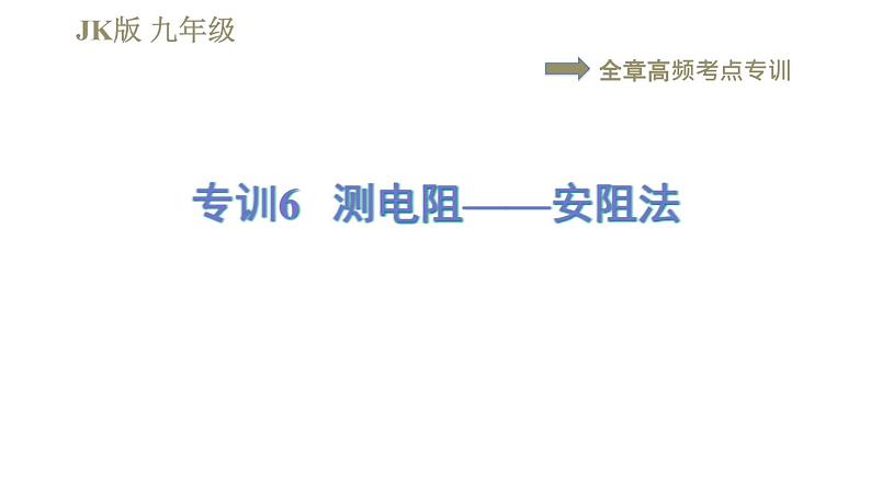教科版九年级全一册物理习题课件 第五章 全章高频考点专训 专训6 测电阻——安阻法第1页