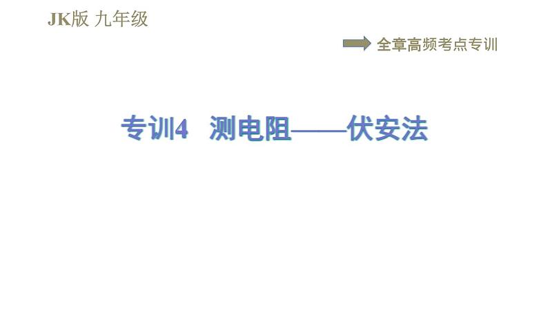 教科版九年级全一册物理习题课件 第五章 全章高频考点专训 专训4 测电阻——伏安法第1页