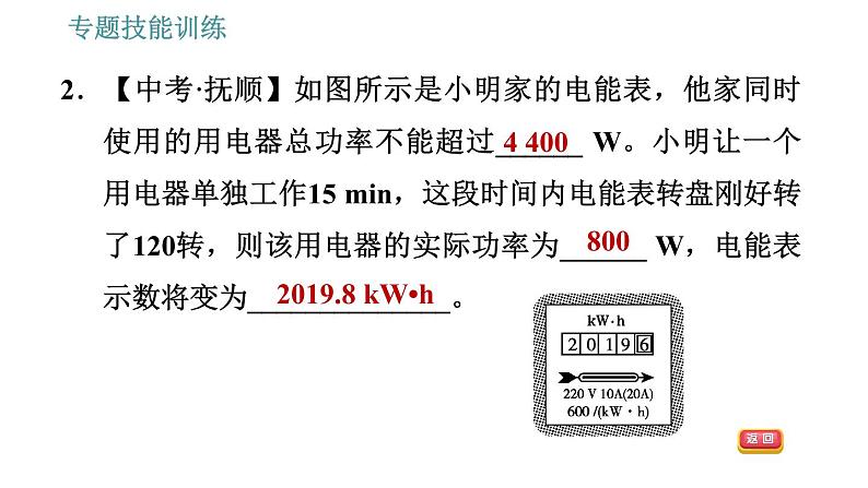 沪粤版九年级上册物理习题课件 第15章 专训(十一) 1 电功和电功率的测量第4页