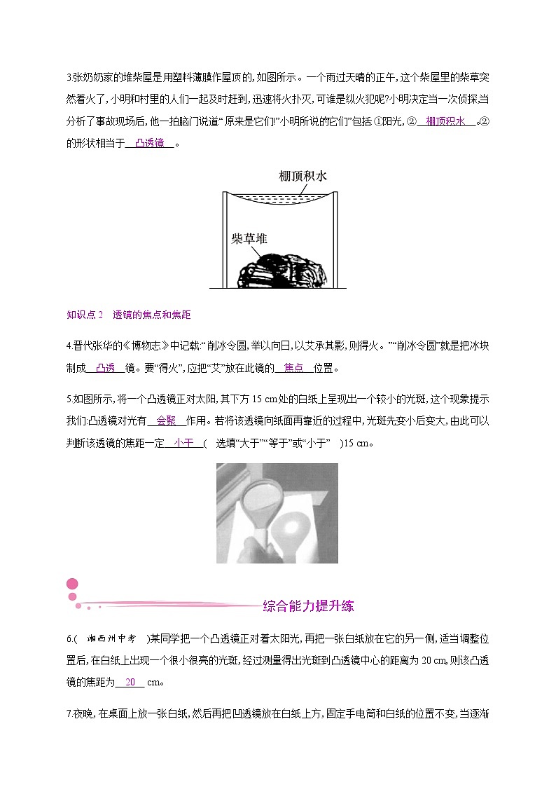 3.5 奇妙的透镜—2020年秋八年级物理上册(沪粤版)Word版课时作业 练习02
