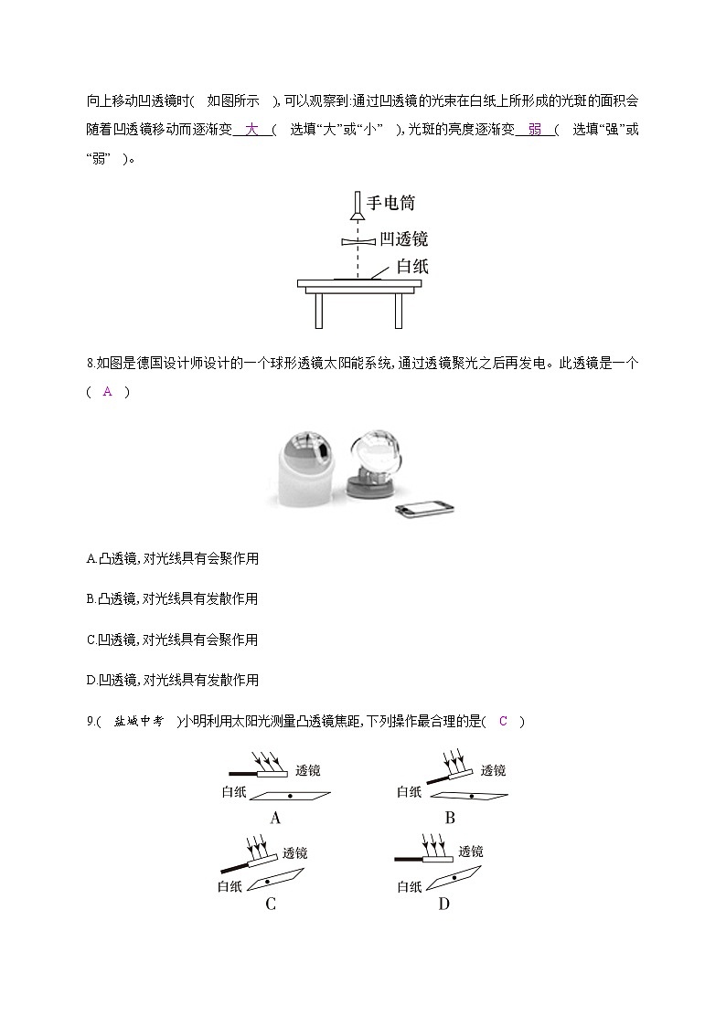 3.5 奇妙的透镜—2020年秋八年级物理上册(沪粤版)Word版课时作业 练习03
