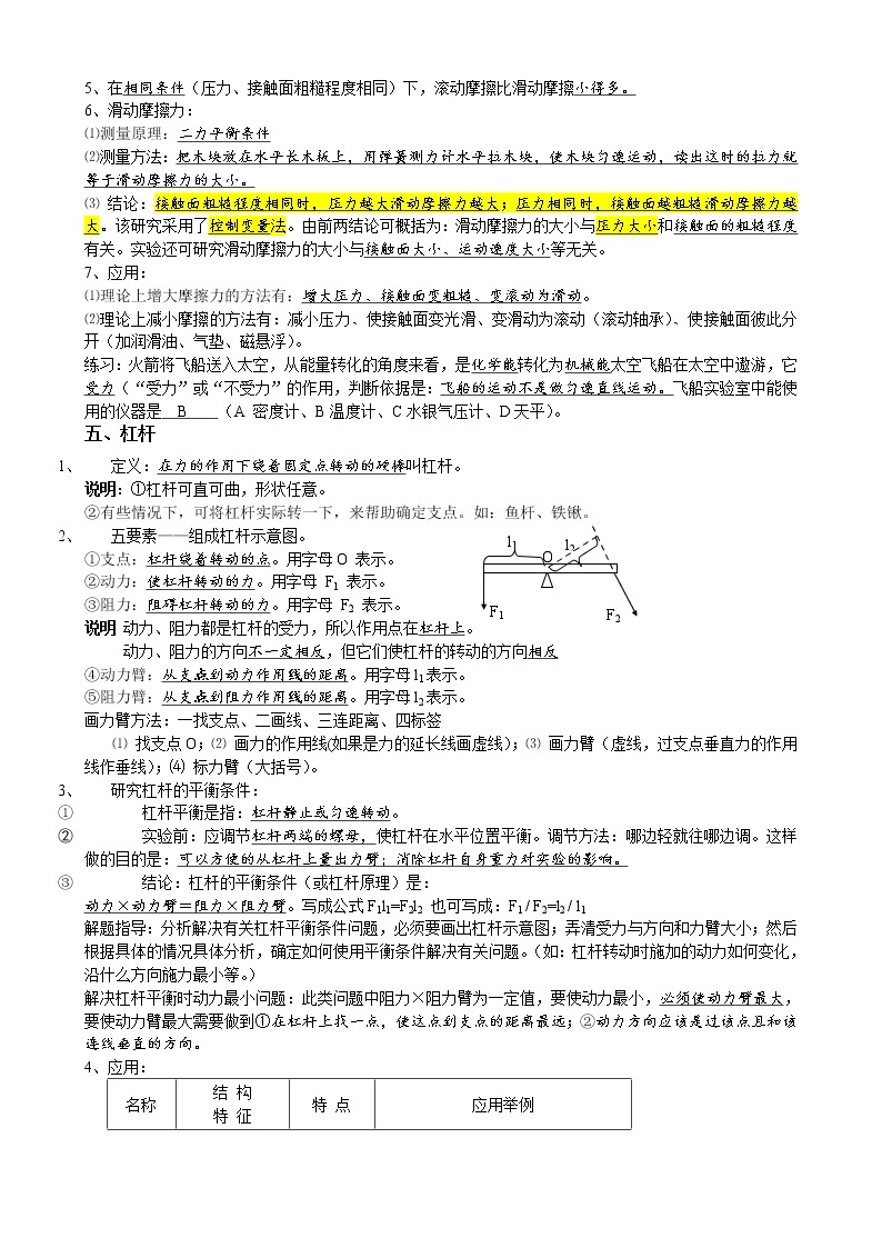 初二物理下册重难点必备 学案02