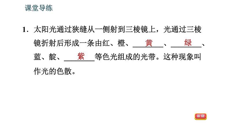 北师版八年级上册物理习题课件 第5章 5.5 物体的颜色第5页