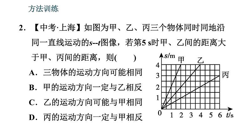 北师版八年级上册物理习题课件 期末提分练案 第2讲 物质的简单运动 第2课时 方法训练 研究机械运动的三种方法第5页
