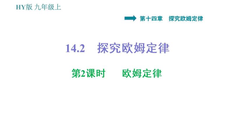 沪粤版九年级上册物理课件 14.2 第2课时 欧姆定律01
