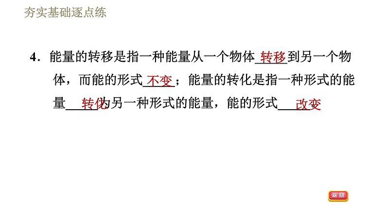 沪科版九年级下册物理习题课件 第20章 20.1能量的转化与守恒第7页