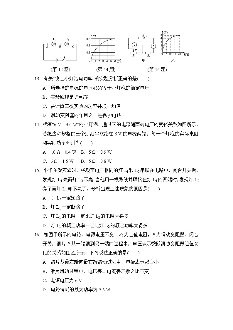沪粤版九年级上册物理 第15章达标测试卷03