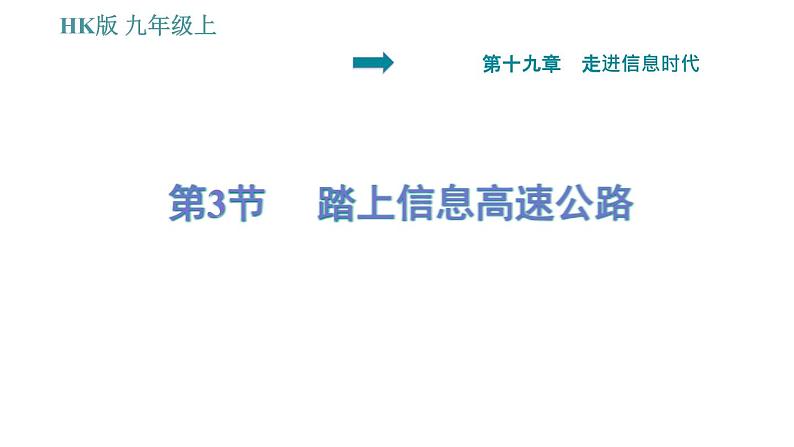 沪科版九年级上册物理课件 第19章 19.3 踏上信息高速公路第1页