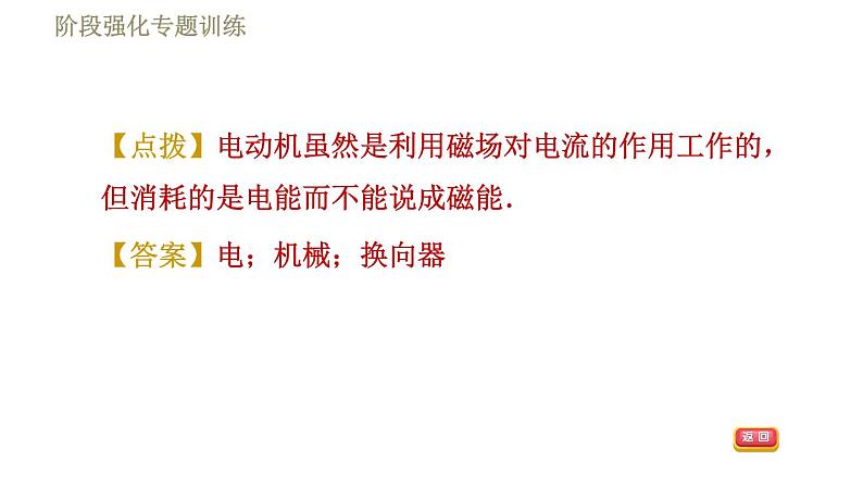 苏科版九年级下册物理课件 第16章 16.5阶段强化专题训练 专训1 磁场对电流的作用第4页