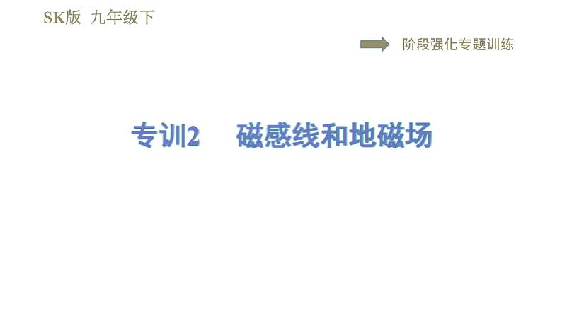 苏科版九年级下册物理课件 第16章 16.1阶段强化专题训练 专训2 磁感线和地磁场第1页