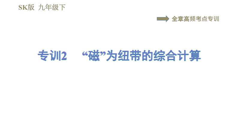 苏科版九年级下册物理课件 第16章 全章高频考点专训 专训2 “磁”为纽带的综合计算第1页