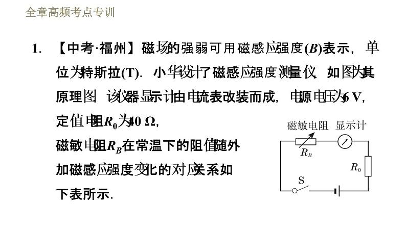 苏科版九年级下册物理课件 第16章 全章高频考点专训 专训2 “磁”为纽带的综合计算第3页