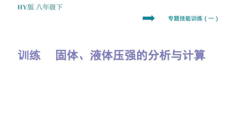 沪粤版八年级下册物理课件 第8章 专训（六）  固体、液体压强的分析与计算01