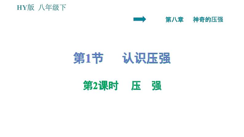沪粤版八年级下册物理课件 第8章 8.1.2 压 强第1页