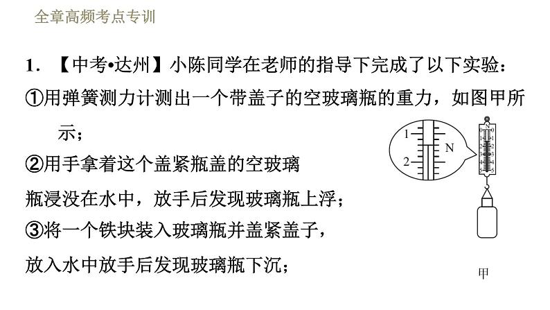 教科版八年级下册物理课件 第10章 全章高频考点专训 专训2 利用浮力测密度——公式法03