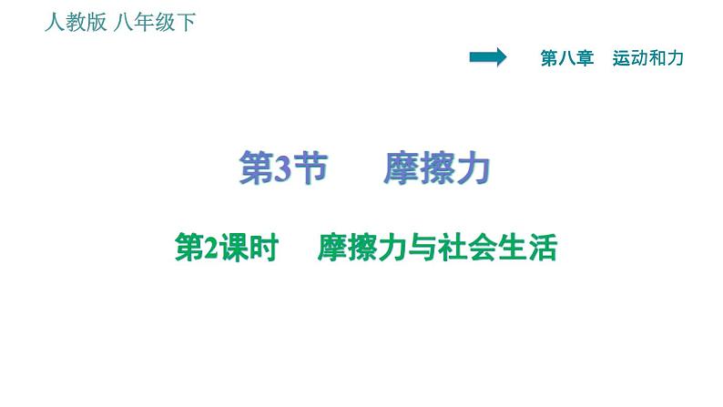 人教版八年级下册物理课件 第8章 8.3.2 摩擦力与社会生活01