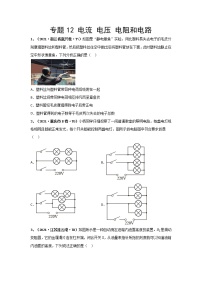 2021中考物理分類匯編（精簡版） 專題12 電流 電壓 電阻和電路