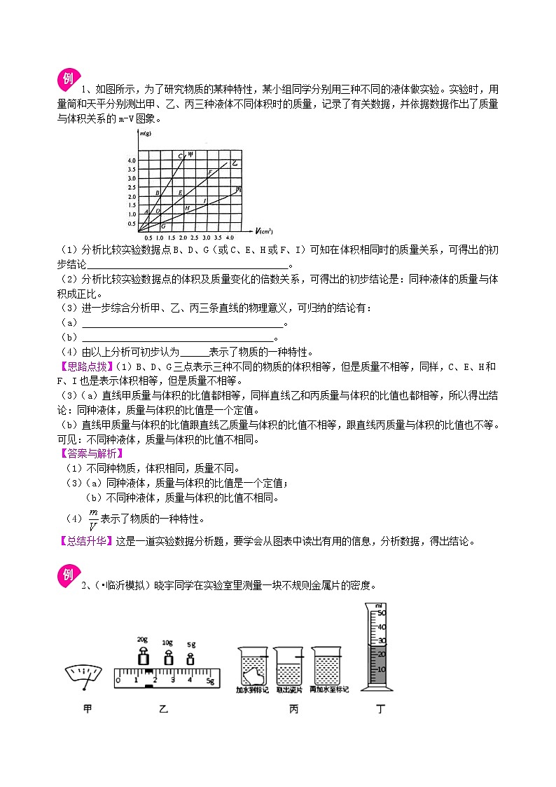 中考冲刺:力学实验(提高)知识讲解02