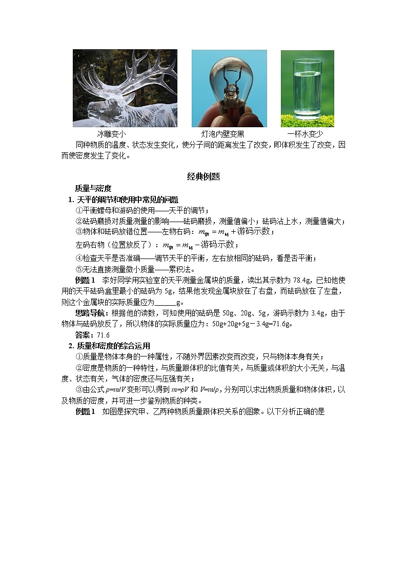 2020中考人教版物理 专题复习 教案:质量与密度(1)第2页