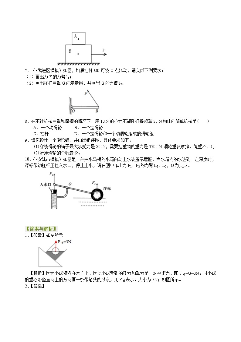 中考冲刺：力学作图专题（提高）巩固练习(1)02