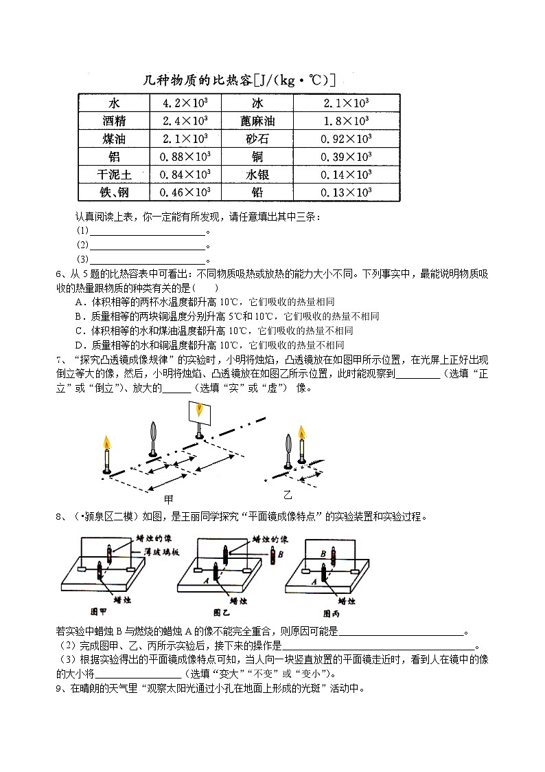 中考冲刺:声光热实验(基础)巩固练习(1)第2页