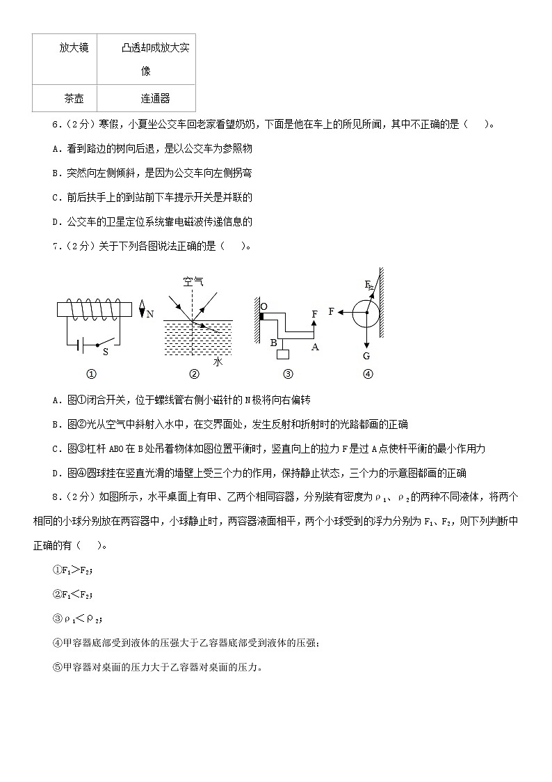 2021年山东省济宁市曲阜市中考物理一模试卷(解析版及原卷版)03