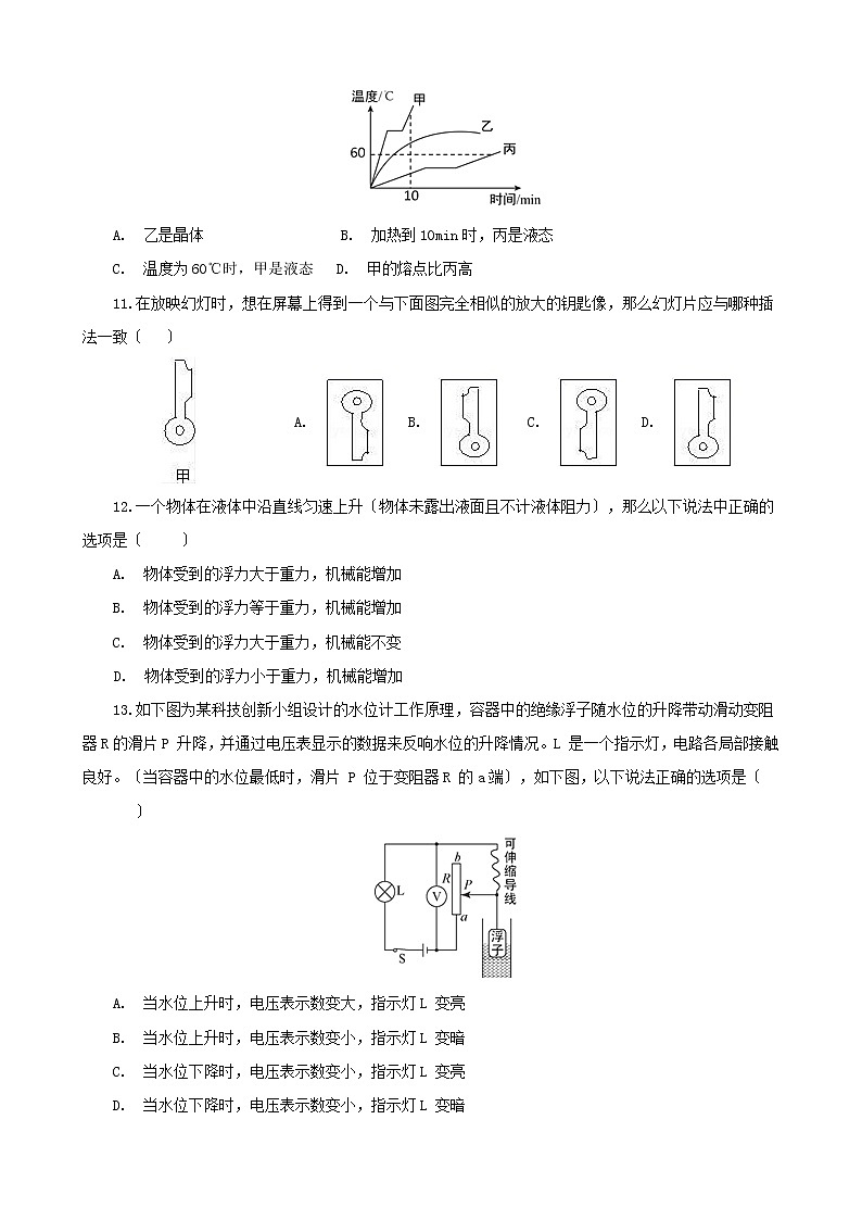 山东省泰安市2021年中考物理一模试卷(解析版)第3页