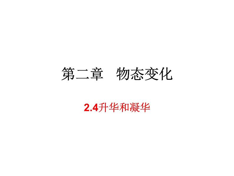 2.4升华和凝华 课件-2021-2022学年八年级物理苏科版上册01