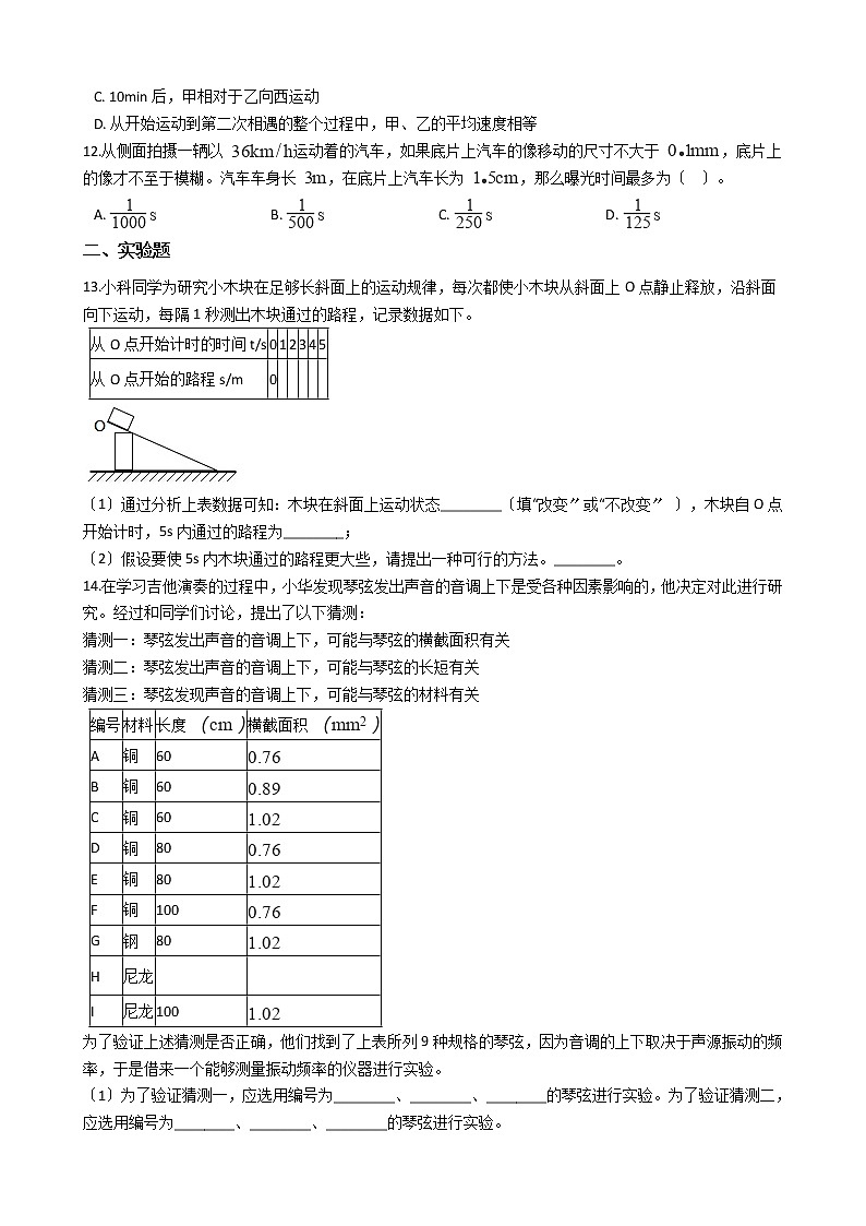 2020-2021年重庆市七校联盟八年级上学期物理9月月考试卷附答案第3页