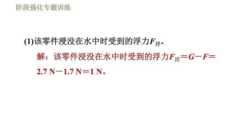 教科版八年级下册物理课件 第10章 阶段强化专题训练(三) 专训2 浮力的计算05