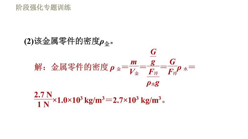 教科版八年级下册物理课件 第10章 阶段强化专题训练(三) 专训2 浮力的计算06