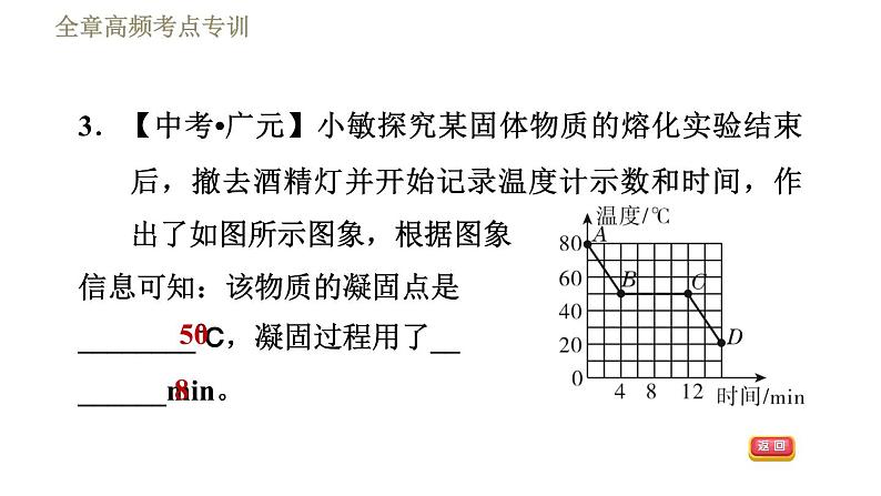 鲁科版(五四学制)九年级下册物理课件 第18章 全章高频考点专训 专训1 三种类型物态变化图象的分析技巧05