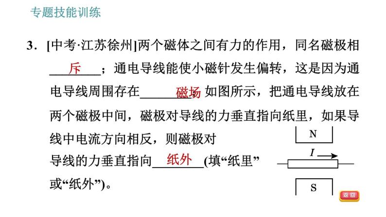 沪粤版九年级下册物理习题课件 第17章 专训7   电与磁中的重要实验及应用08