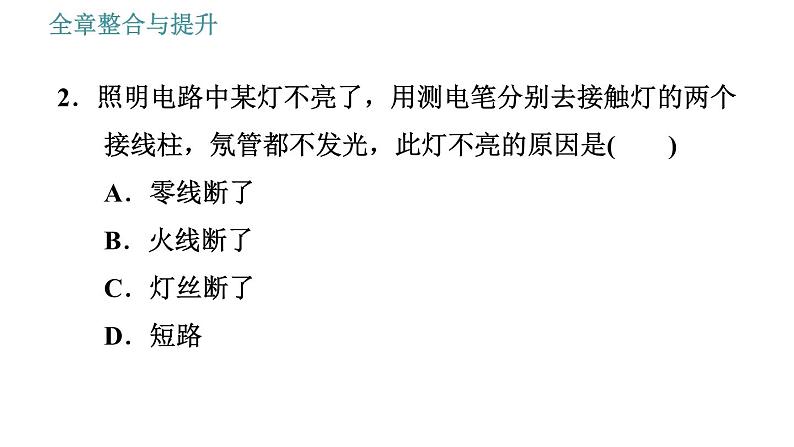 沪粤版九年级下册物理习题课件 第18章 全章整合与提升06