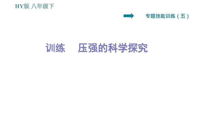 沪粤版八年级下册物理课件 第8章 专训(五) 压强的科学探究第1页