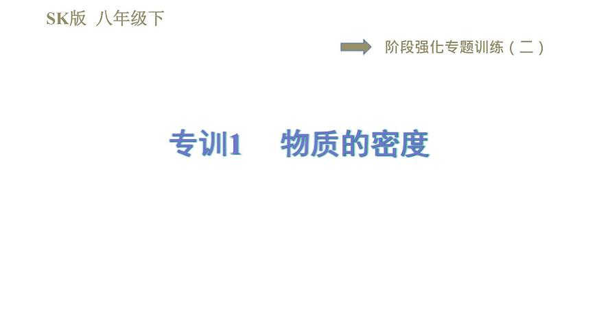 蘇科版八年級下冊物理課件 第6章 階段強化專題訓(xùn)練（二）  專訓(xùn)1  物質(zhì)的密度第1頁
