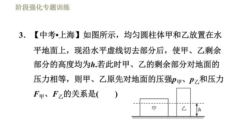 苏科版八年级下册物理课件 第10章 阶段强化专题训练(八) 专训2 柱体压强的推算技巧第7页