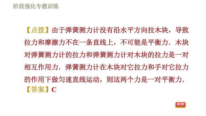 蘇科版八年級下冊物理課件 第9章 階段強(qiáng)化專題訓(xùn)練(六) 專訓(xùn)2 相互作用力和平衡力第5頁