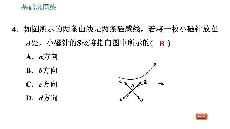 沪粤版九年级下册物理习题课件 第16章 16.1.2 磁场、磁感线、地磁场第7页