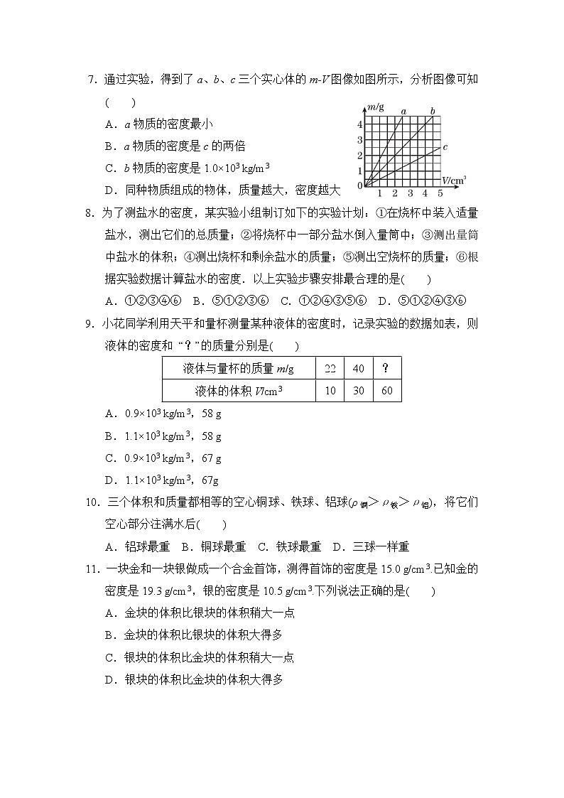 苏科版八年级下册物理 第六章达标检测卷第2页